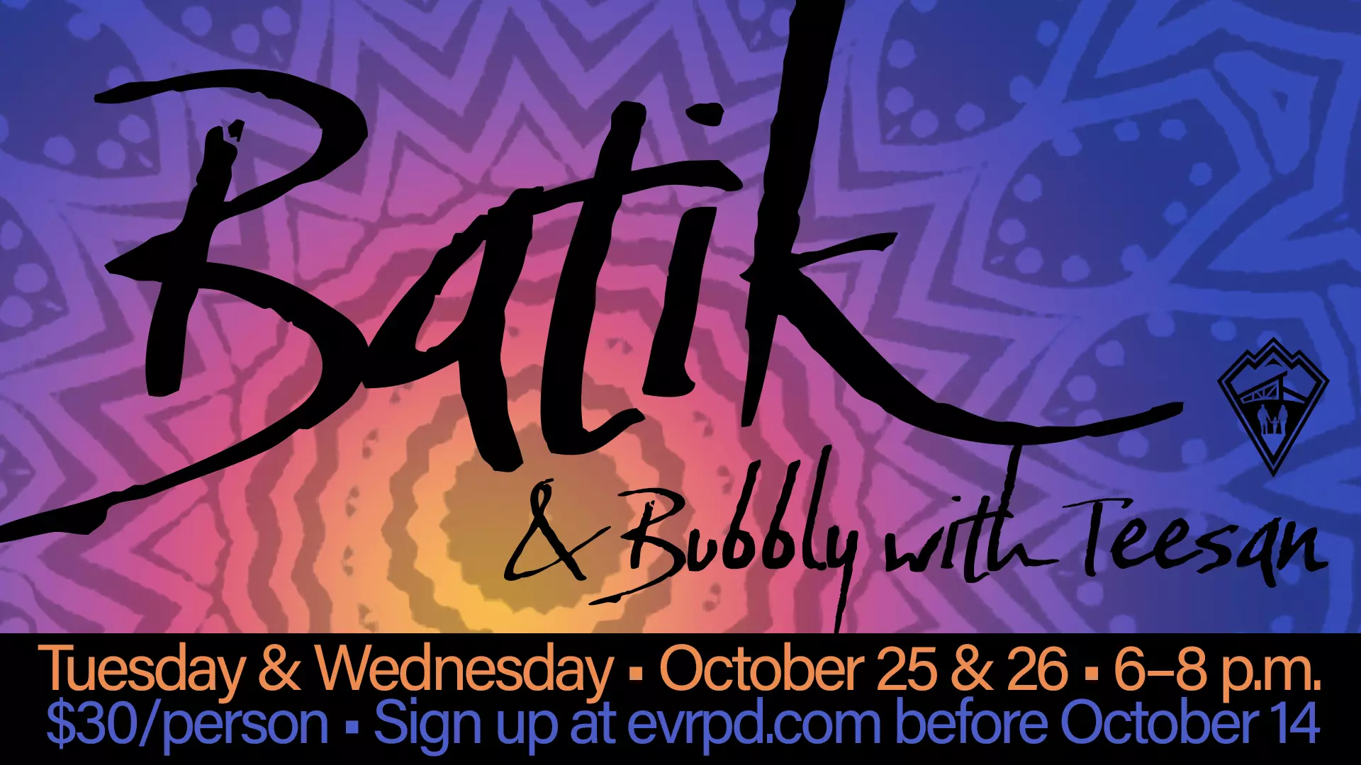 Batik art project and sparkling wine