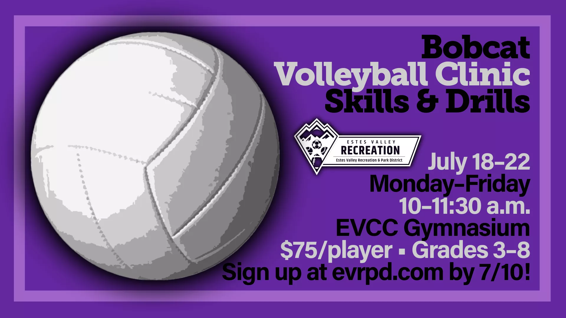 Bobcats Volleyball Clinic for grades 3-8