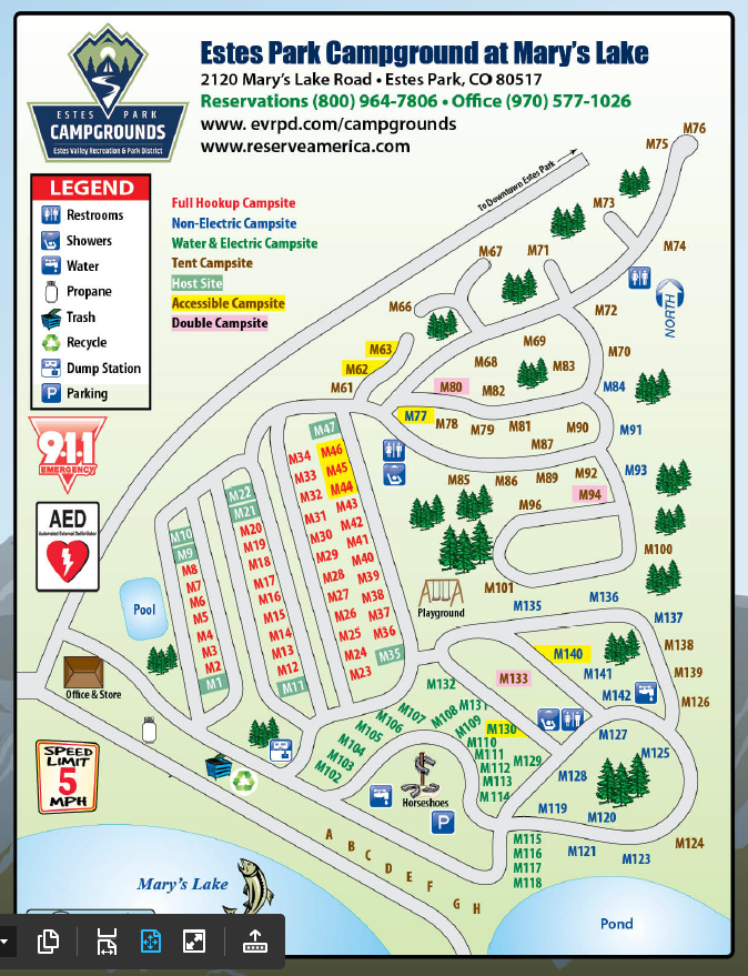 Mary's Lake Campground Map | Estes Valley Recreation and Park District