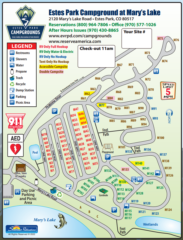 Mary's Lake Campground Map | Estes Valley Recreation and Park District