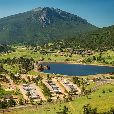 Aerial View of Mary's Lake Campground