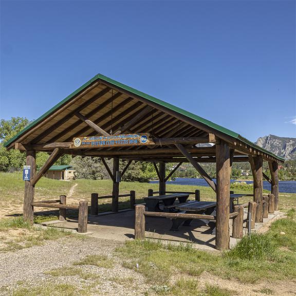 Rotary Club picnic shelter at Lake Estes