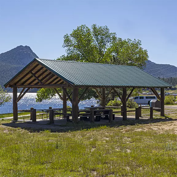 Rotary Club picnic shelter at Lake Estes