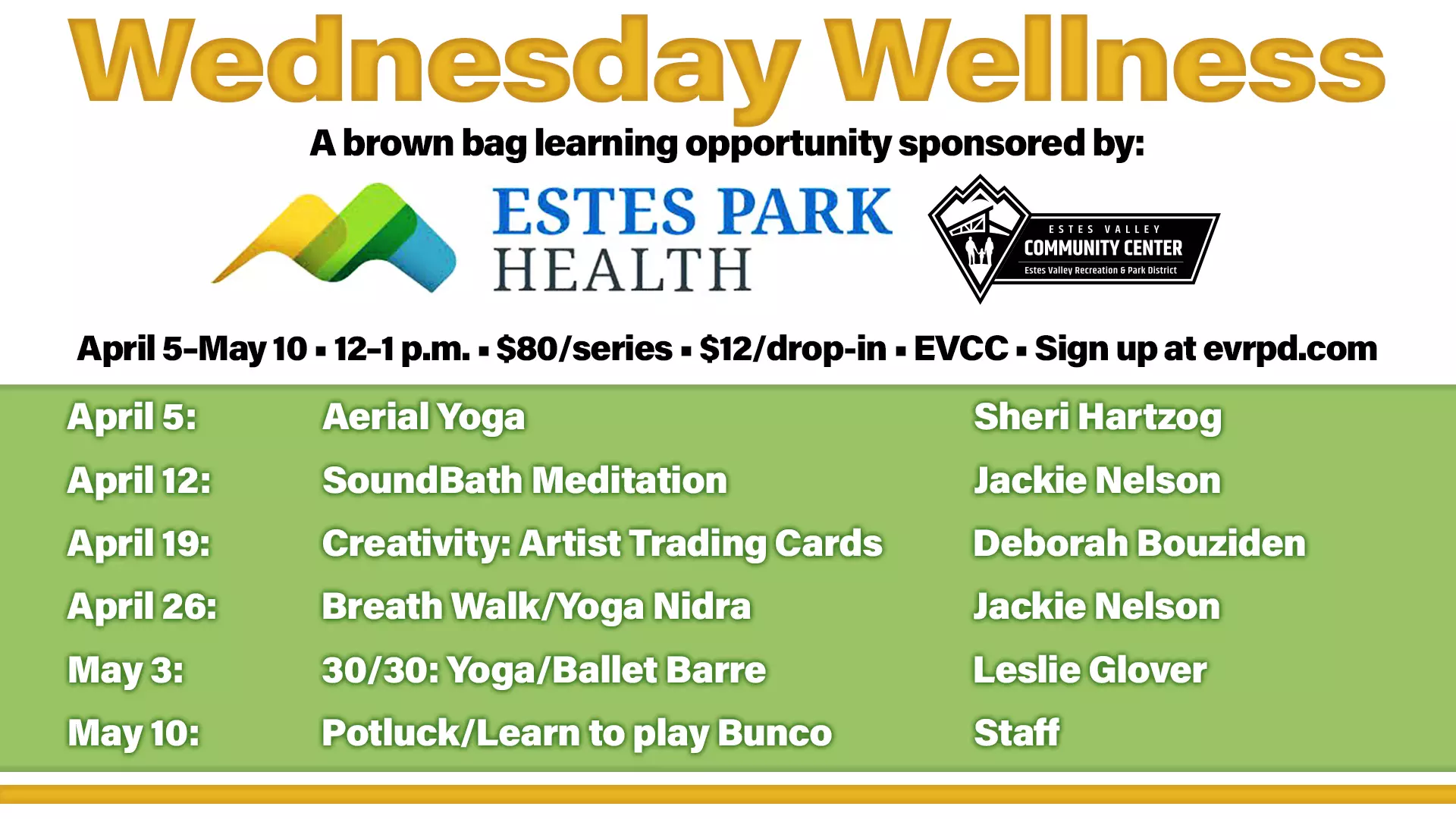wellness learning opportunity sponsored by EPH