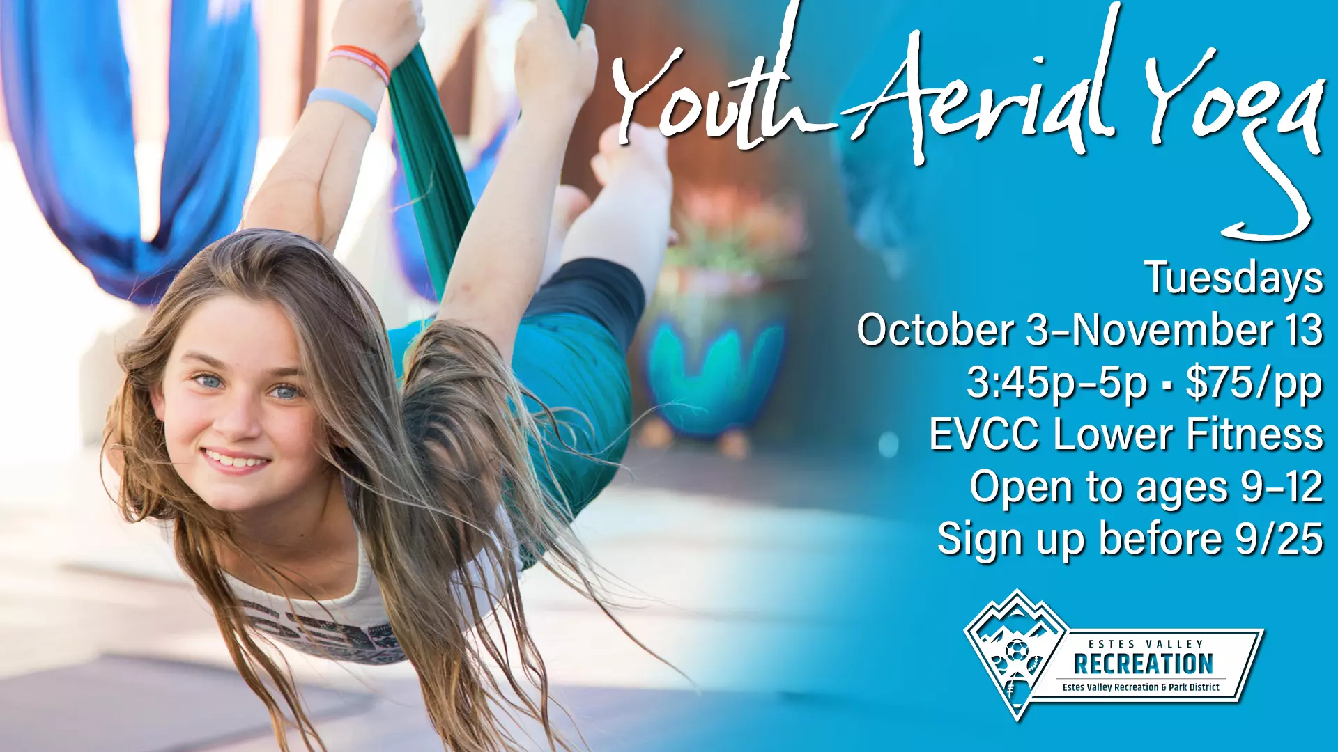 Youth Aerial Yoga classes Fall 2023