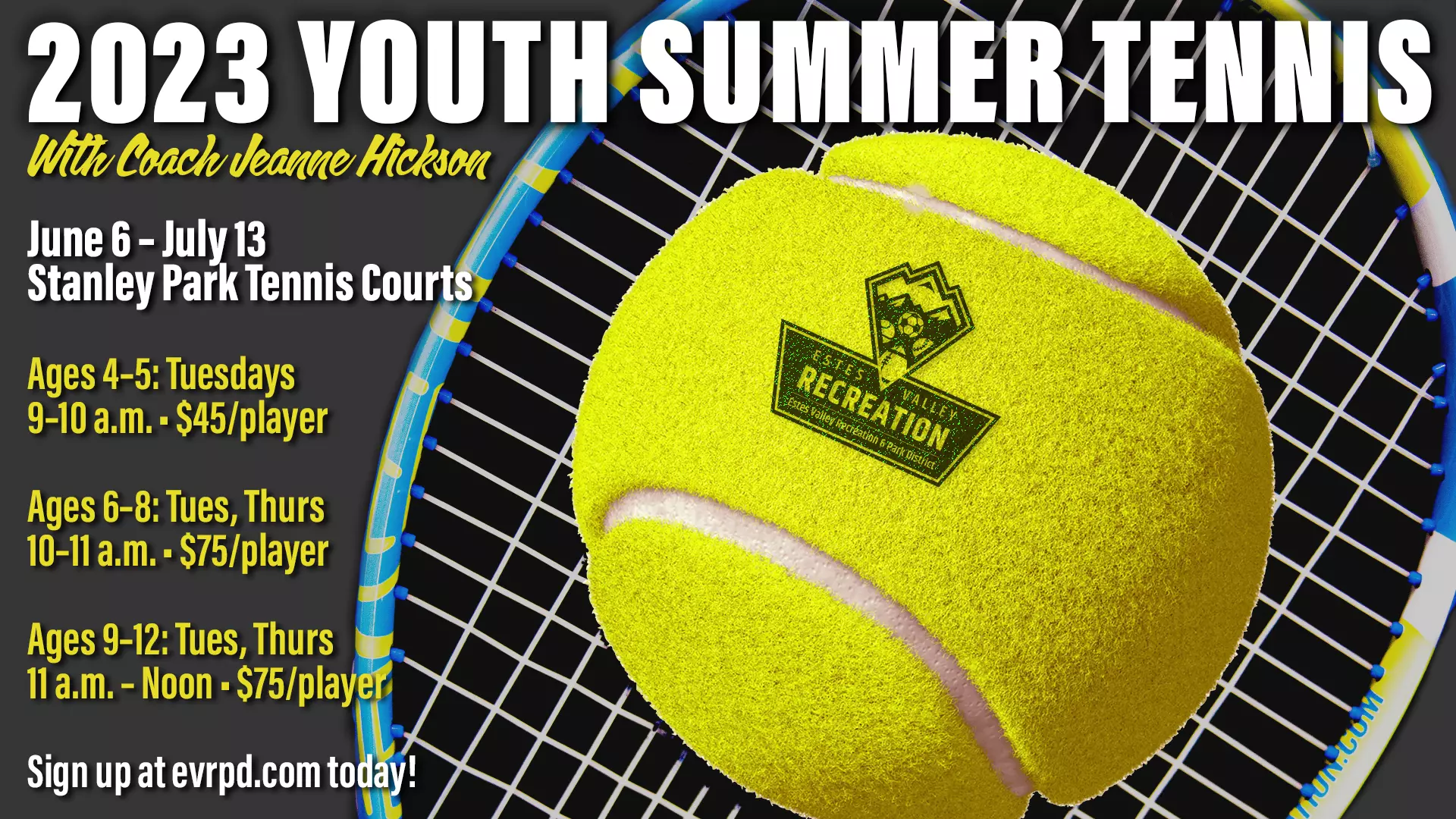 Youth Summer Tennis with Coach Jeanne Hickson