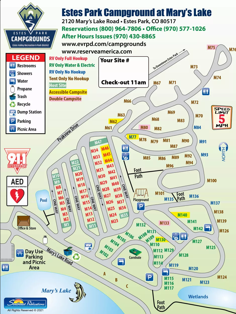 Mary's Lake Campground Map 