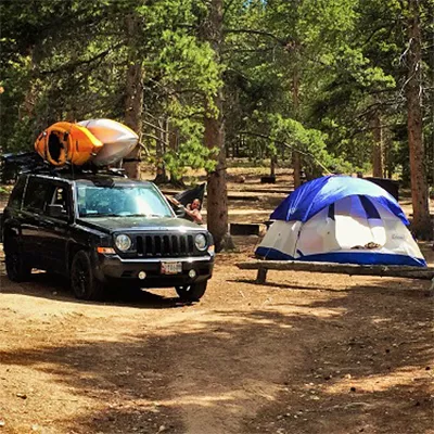 Campground Jeep and Tent