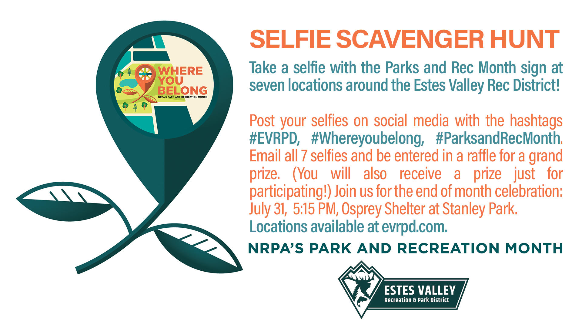 Parks and Rec Month Selfie Scavenger Hunt