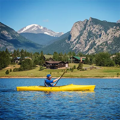 Yellow Kayak on Lake Estes